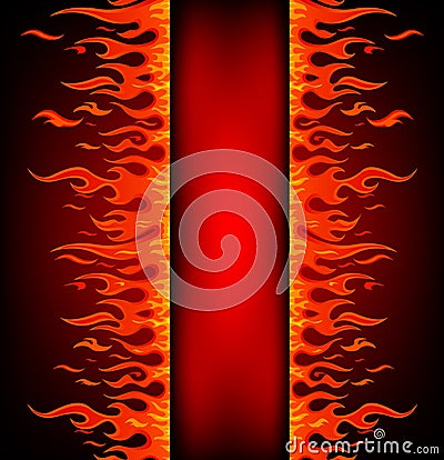 Fire stripe with free space Cartoon Illustration