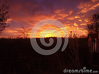 Fire sunrise Stock Photo