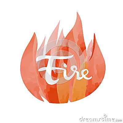 Fire symbol of The Four Elements Vector Illustration