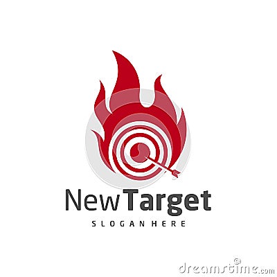 Fire Target logo vector template, Creative Target logo design concepts, Icon symbol, illustration Vector Illustration