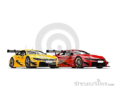 Fire themed super race cars Stock Photo