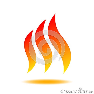 Fire with three tongues of flame. Icon illustration for design Cartoon Illustration