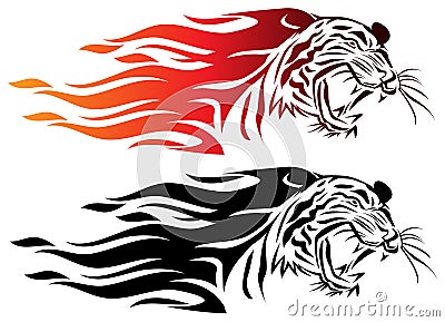 Fire tiger Vector Illustration