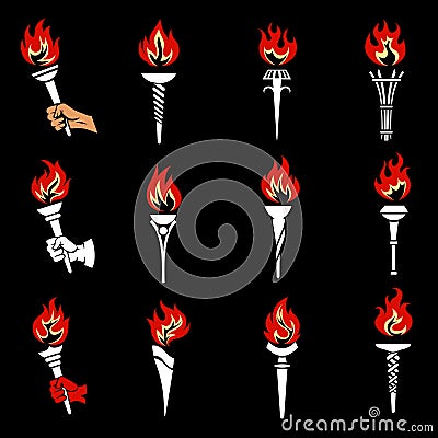 Fire torch icons Vector Illustration