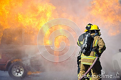 Fire training exercise Stock Photo