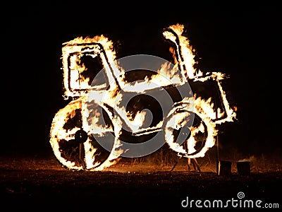 Fire traktor Stock Photo