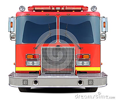 Fire truck front view. Stock Photo