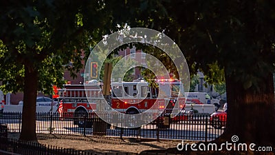 Fire truck passing North Capitol Street Editorial Stock Photo