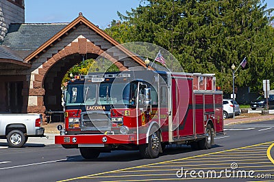 Fire Truck in Laconia, New Hampshire, USA Editorial Stock Photo