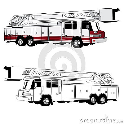 Fire Truck Vehicle Vector Illustration