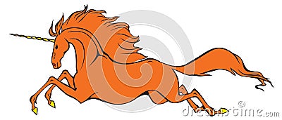 Fire unicorn Vector Illustration