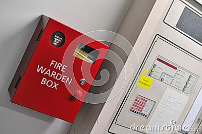 Fire warden box Stock Photo