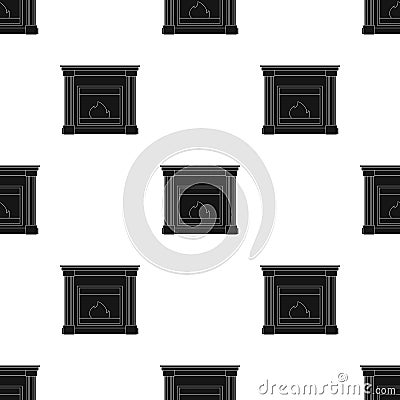 Fire, warmth and comfort. Fireplace single icon in black style vector symbol stock illustration web. Vector Illustration