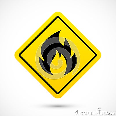 Fire warning sign Vector Illustration