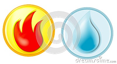 Fire and water Stock Photo