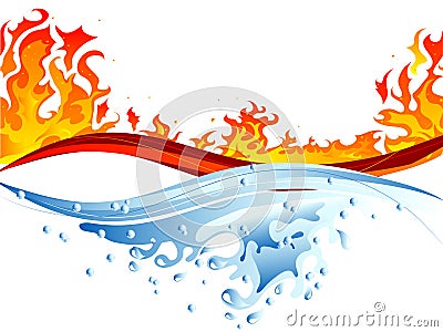 Fire and water Vector Illustration