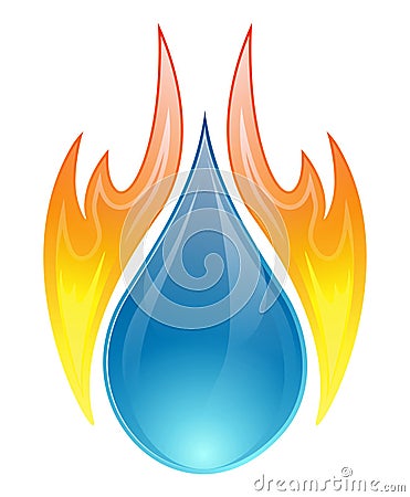 Fire and water concept - vector Vector Illustration