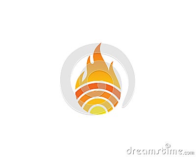 Fire Wifi Icon Logo Design Element Vector Illustration