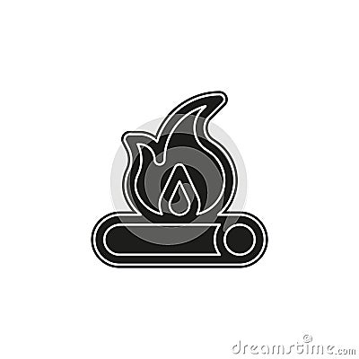 fire wood icon - campfire vector - firewood illustration - fire flame Cartoon Illustration