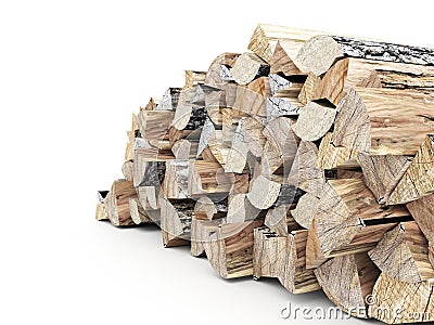 Fire wood rendered Stock Photo