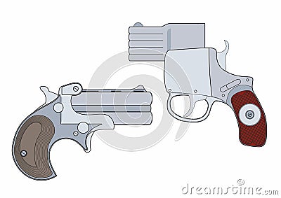 Firearm, revolver. For your design, logo. Vector illustration. Vector Illustration