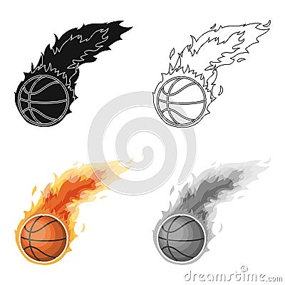 Fireball.Basketball single icon in cartoon style vector symbol stock illustration web. Vector Illustration