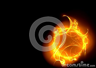 Fireball on Black Stock Photo