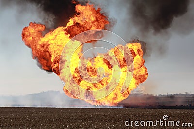 Fireball after explosion Editorial Stock Photo