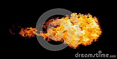 Fireball isolated on black Stock Photo