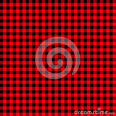 Firebrick gingham pattern. textured red and black plaid background. light red and black buffalo check flannel plaid seamless Stock Photo