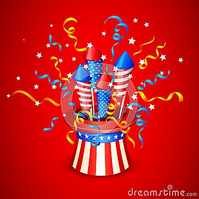 Firecracker from American Flag Vector Illustration