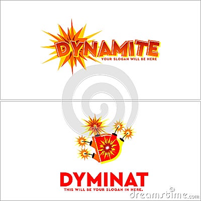 Firecracker fire dynamite symbol icon logo design Vector Illustration