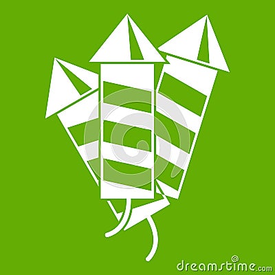 Firecrackers icon green Vector Illustration