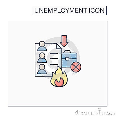 Fired lists color icon Vector Illustration
