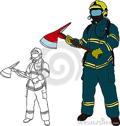 Firefighter Vector Illustration