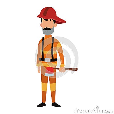 Firefighter avatar cartoon Vector Illustration