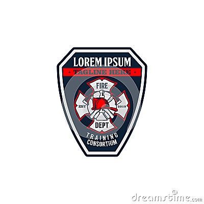 Firefighter badge Logo vector template Vector Illustration