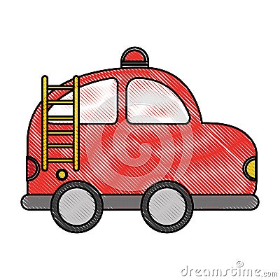 Firefighter car drawing icon Vector Illustration