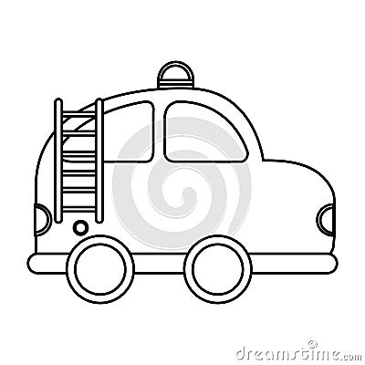 Firefighter car drawing icon Vector Illustration