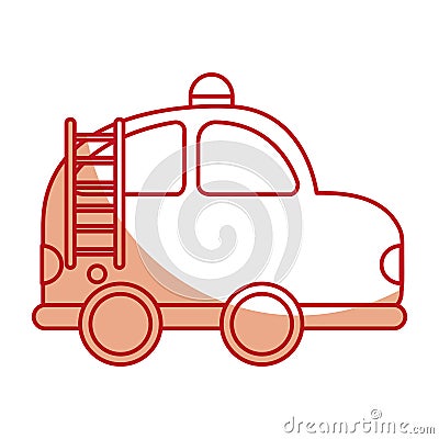 Firefighter car drawing icon Vector Illustration