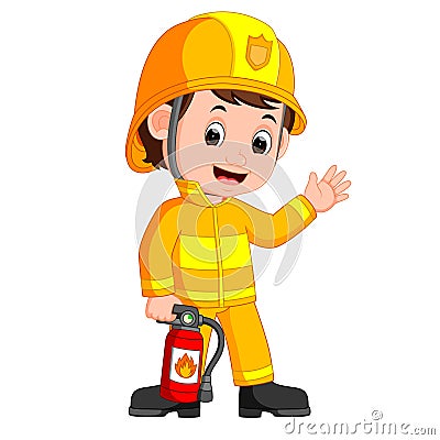 Firefighter cartoon Vector Illustration