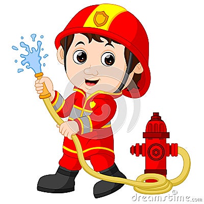 Firefighter cartoon Vector Illustration