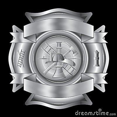 Firefighter Cross Silver Vector Illustration