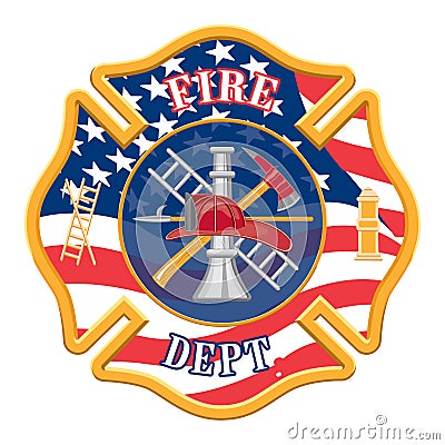 Firefighter Department Cross Vector Illustration