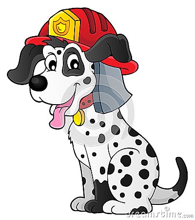 Firefighter dog theme 1 Vector Illustration
