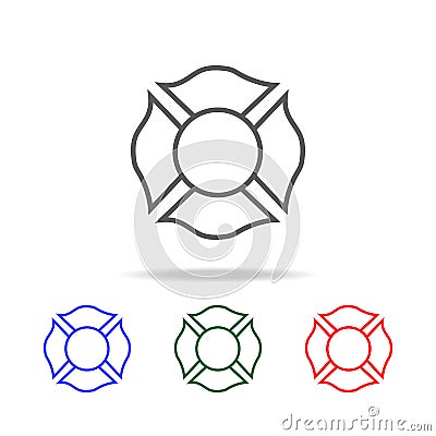 Firefighter emblem icon. Elements of firefighter multi colored icons. Premium quality graphic design icon. Simple icon for website Stock Photo