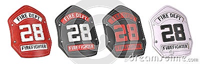Firefighter fire department badge isolated on white Cartoon Illustration