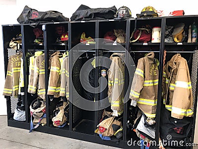 Firefighter gear before the alarm Editorial Stock Photo