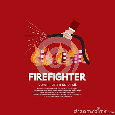 Firefighter. Vector Illustration