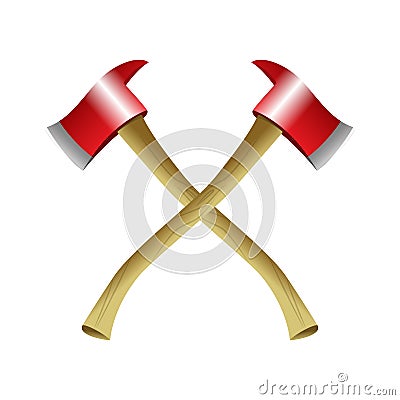 Firefighter hatchets - realistic vector isolated objects Vector Illustration